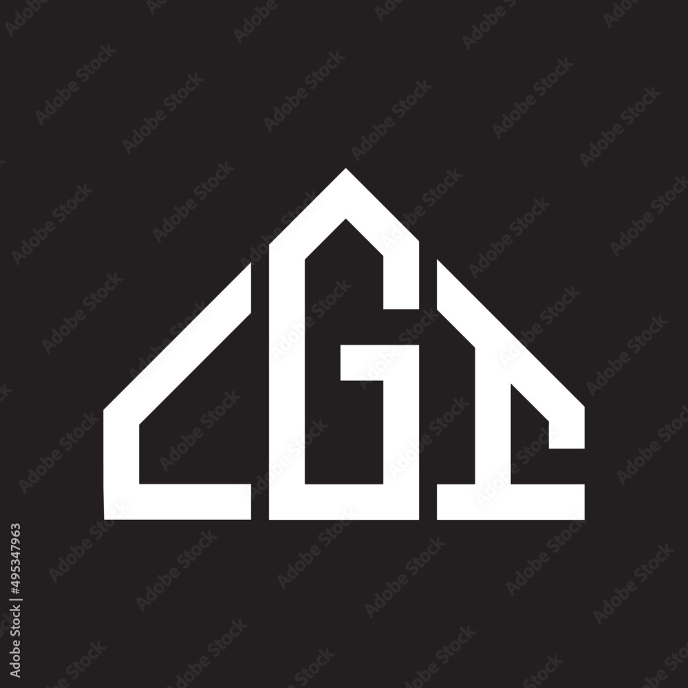 CGI letter logo design on Black background. CGI creative initials letter logo concept. CGI letter design. 