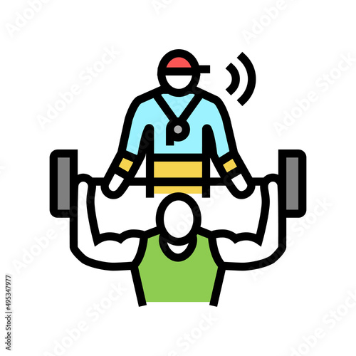 personal trainer color icon vector. personal trainer sign. isolated symbol illustration