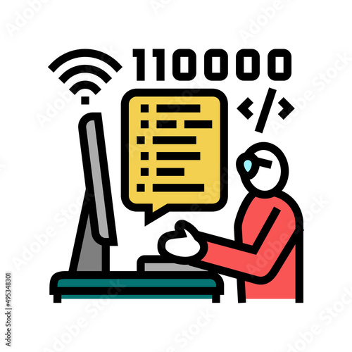 developer freelance color icon vector. developer freelance sign. isolated symbol illustration