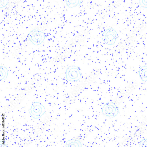 Hand Drawn Snowflakes Christmas Seamless Pattern. Subtle Flying Snow Flakes on chalk snowflakes Background. Alive chalk handdrawn snow overlay. Sublime holiday season decoration.