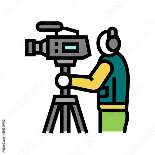 videographer business color icon vector. videographer business sign. isolated symbol illustration