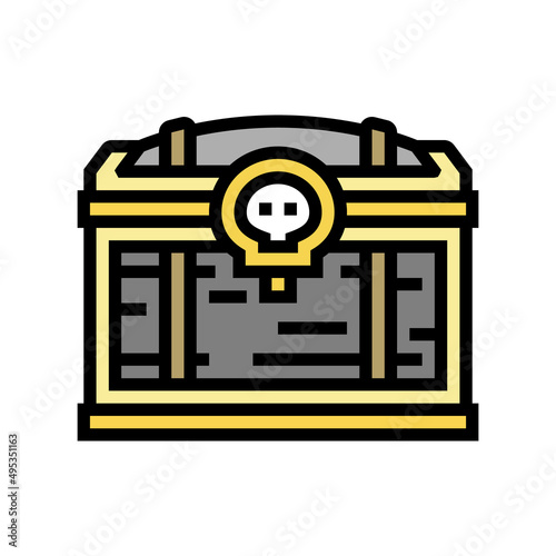 cursed chest color icon vector. cursed chest sign. isolated symbol illustration