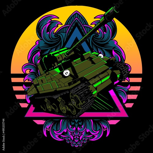battle tank logo vector illustration