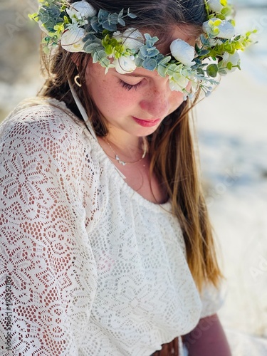 portrait of a girl with flowers