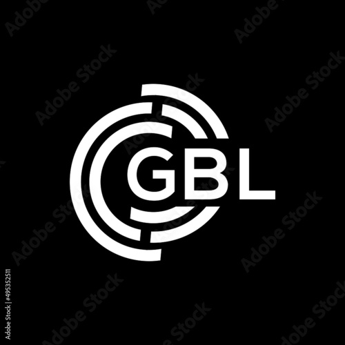 GBL letter logo design on black background. GBL  creative initials letter logo concept. GBL letter design. photo