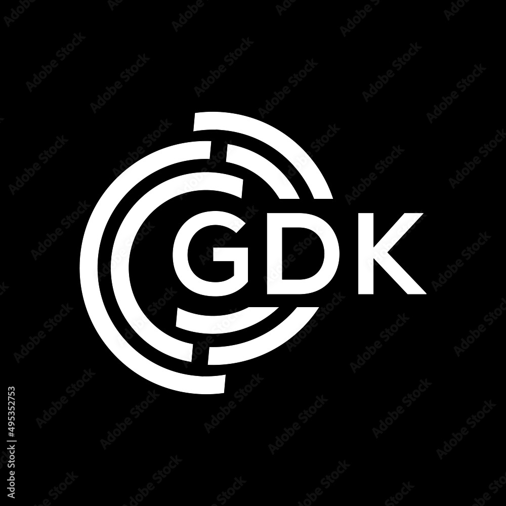 GDK letter logo design on black background. GDK creative initials letter logo concept. GDK letter design. GDK letter logo design on black background. GDK creative initials letter logo concept. GDK letter design.