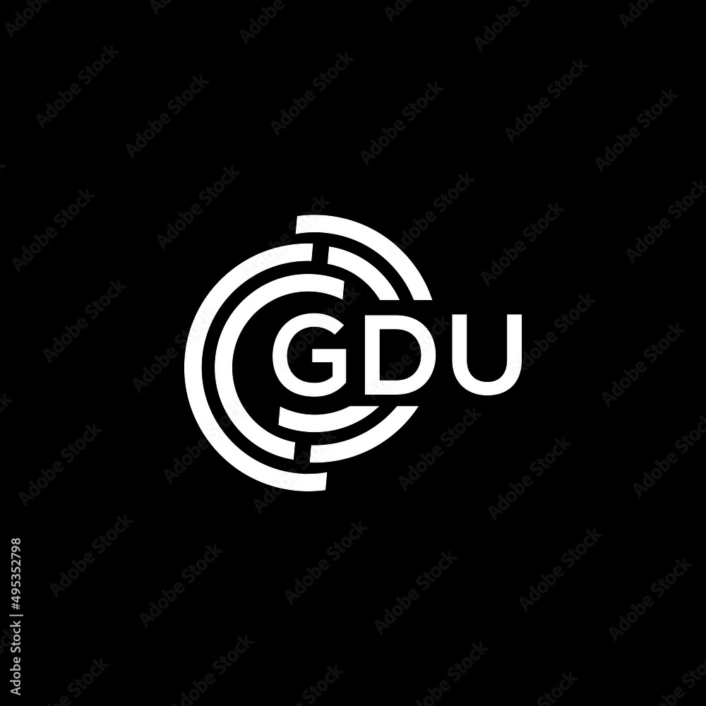 GDU letter logo design on black background. GDU creative initials letter logo concept. GDU letter design. GDU letter logo design on black background. GDU creative initials letter logo concept. GDU letter design.