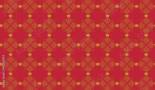 Oriental traditional culture pattern lotus square red background