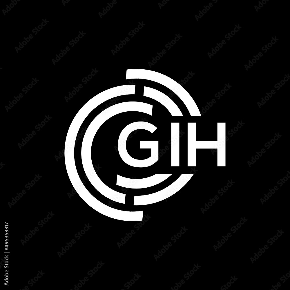 GIH letter logo design on black background. GIH creative initials letter logo concept. GIH letter design. GIH letter logo design on black background. GIH creative initials letter logo concept. GIH letter design.
