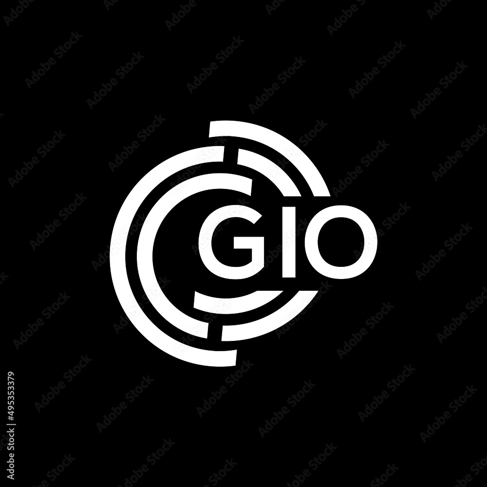 GIO letter logo design on black background. GIO creative initials letter logo concept. GIO letter design. GIO letter logo design on black background. GIO creative initials letter logo concept. GIO letter design.
