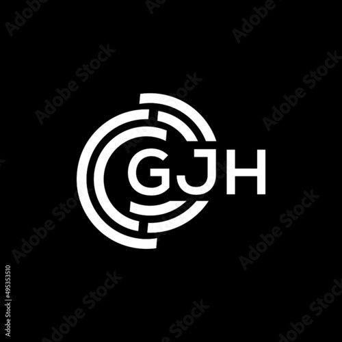 GJH letter logo design on black background. GJH creative initials letter logo concept. GJH letter design.