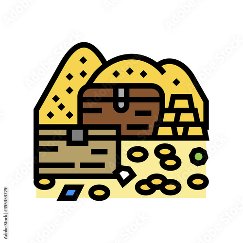 treasury chest color icon vector. treasury chest sign. isolated symbol illustration