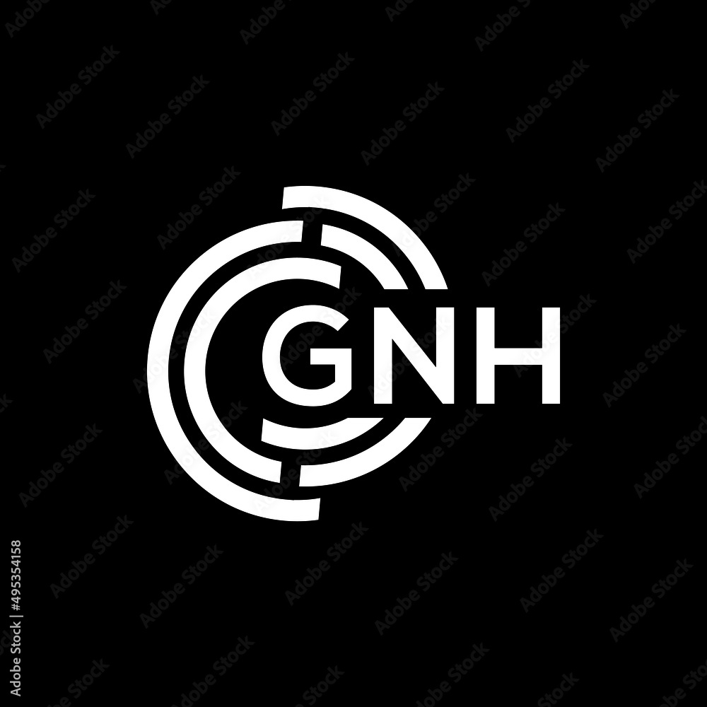GNH letter logo design on black background. GNH  creative initials letter logo concept. GNH letter design.