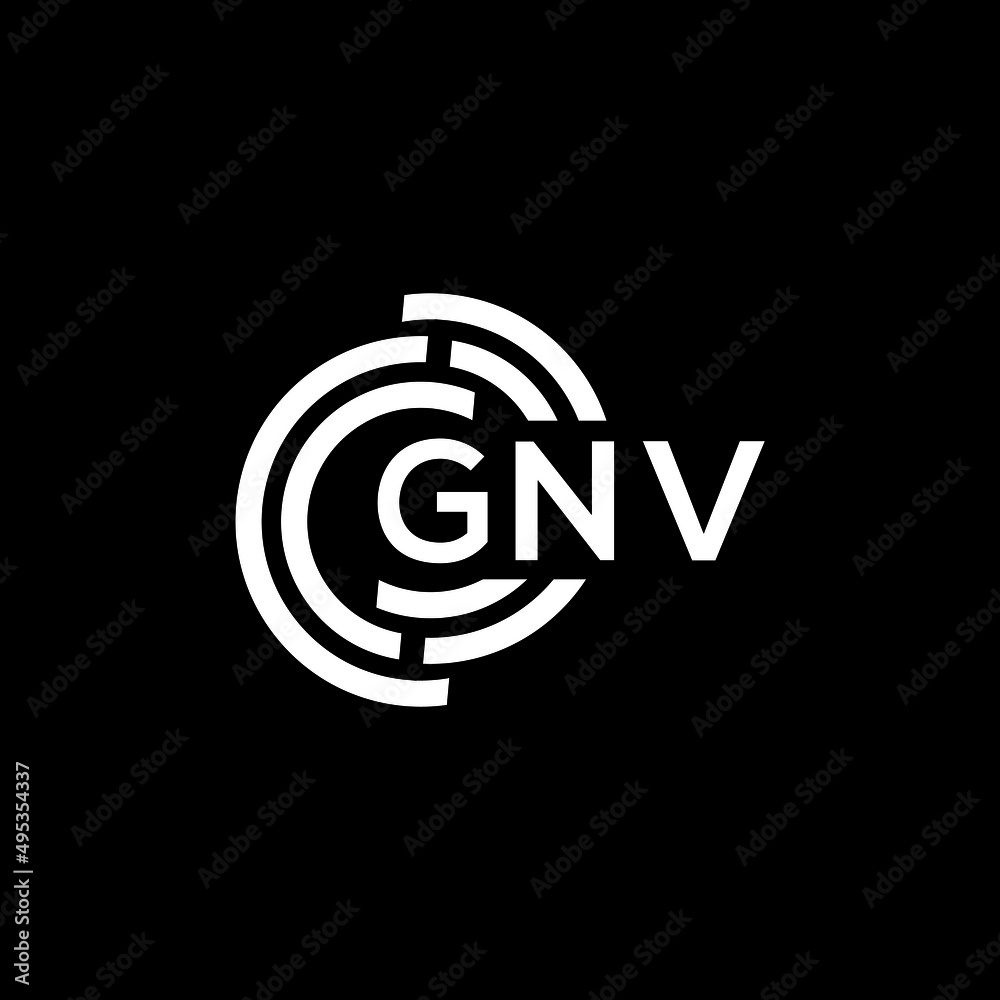 GNV letter logo design on black background. GNV creative initials letter logo concept. GNV letter design. GNV letter logo design on black background. GNV creative initials letter logo concept. GNV letter design.