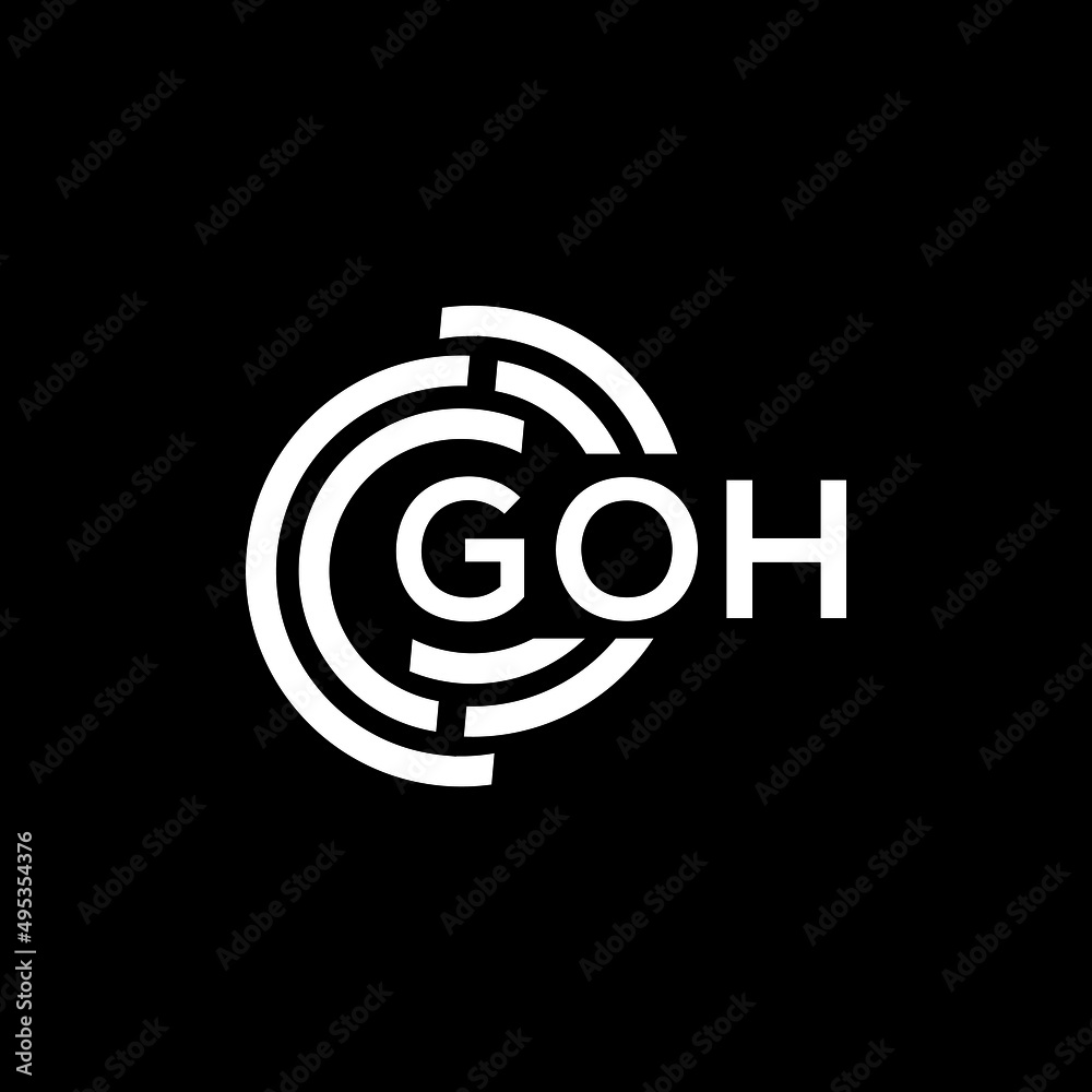 GOH letter logo design on black background. GOH creative initials letter logo concept. GOH letter design. GOH letter logo design on black background. GOH creative initials letter logo concept. GOH letter design.