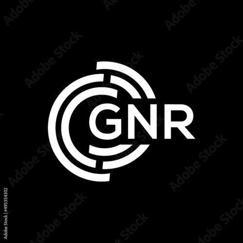 GNR letter logo design on black background. GNR  creative initials letter logo concept. GNR letter design. photo