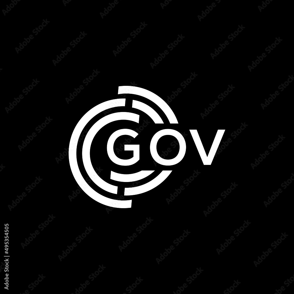 GOV letter logo design on black background. GOV creative initials letter logo concept. GOV letter design. GOV letter logo design on black background. GOV creative initials letter logo concept. GOV letter design.