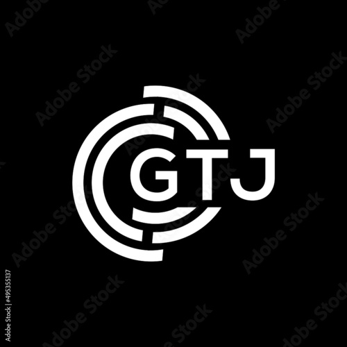 GTJ letter logo design on black background. GTJ creative initials letter logo concept. GTJ letter design. 