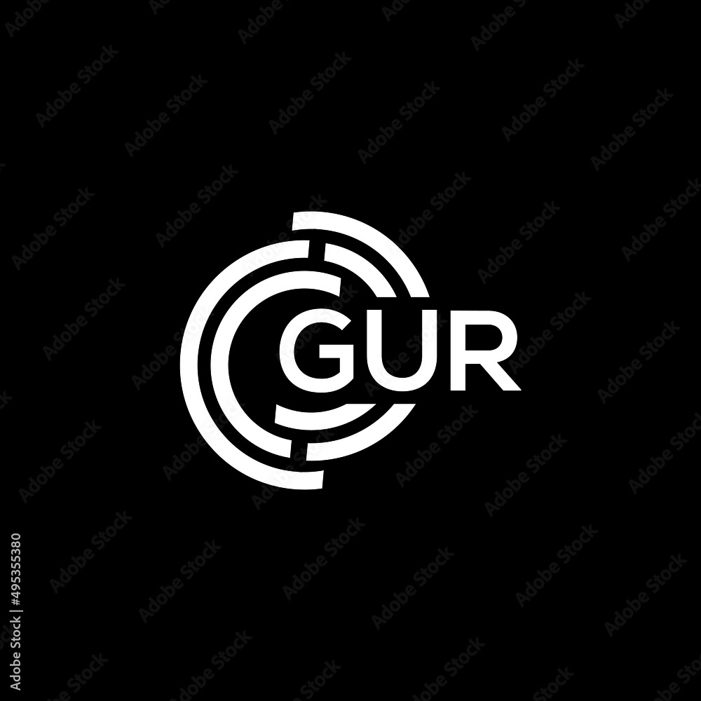GUR letter logo design on black background. GUR creative initials letter logo concept. GUR letter design. GUR letter logo design on black background. GUR creative initials letter logo concept. GUR letter design.