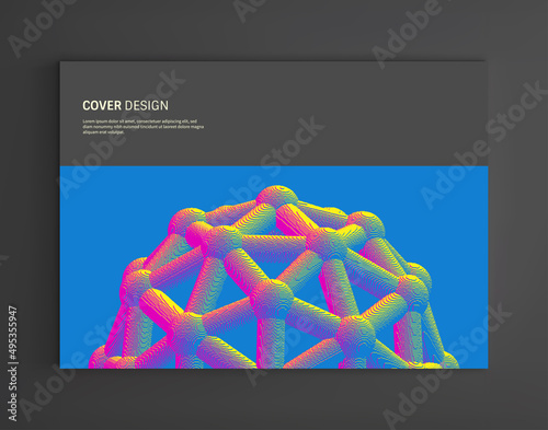 Sphere. 3d vector wireframe object. Molecular lattice or nanotechnological structure.  Low-poly element for design. Voxel art. 3D vector illustration for science, chemistry or education.