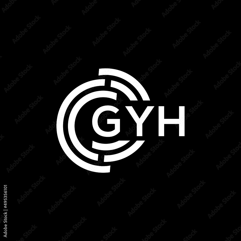 GYH letter logo design on black background. GYH creative initials letter logo concept. GYH letter design. GYH letter logo design on black background. GYH creative initials letter logo concept. GYH letter design.
