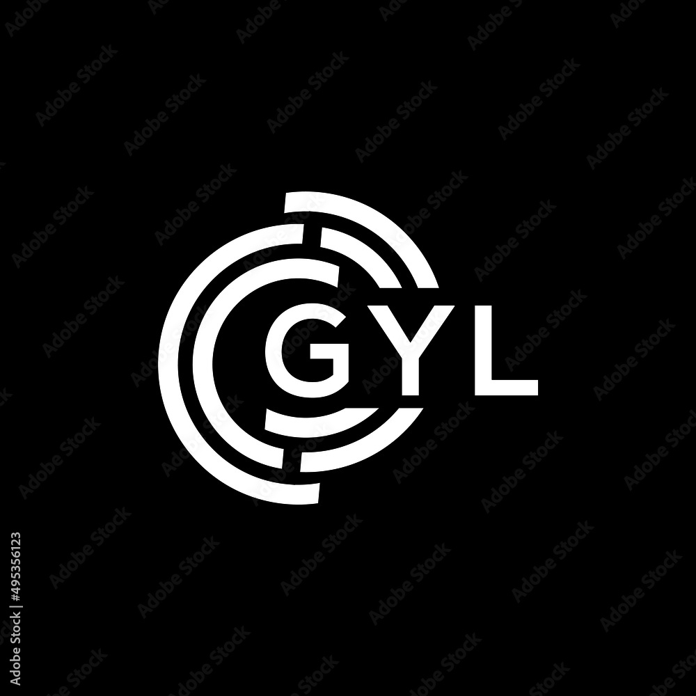 GYL letter logo design on black background. GYL creative initials letter logo concept. GYL letter design. GYL letter logo design on black background. GYL creative initials letter logo concept. GYL letter design.