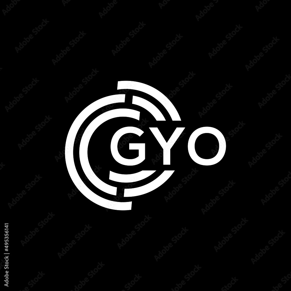 GYO letter logo design on black background. GYO creative initials letter logo concept. GYO letter design. GYO letter logo design on black background. GYO creative initials letter logo concept. GYO letter design.