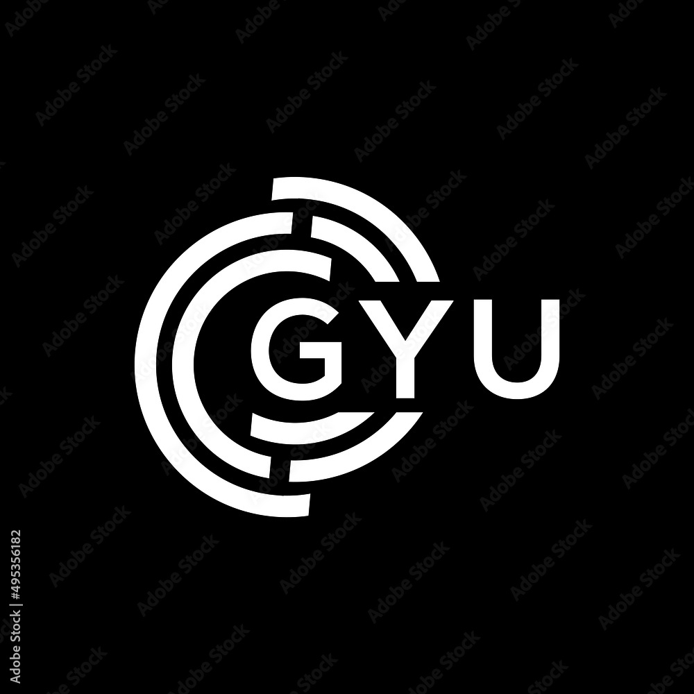 GYU letter logo design on black background. GYU creative initials letter logo concept. GYU letter design. GYU letter logo design on black background. GYU creative initials letter logo concept. GYU letter design.