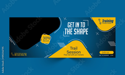 Fitness web banner design template