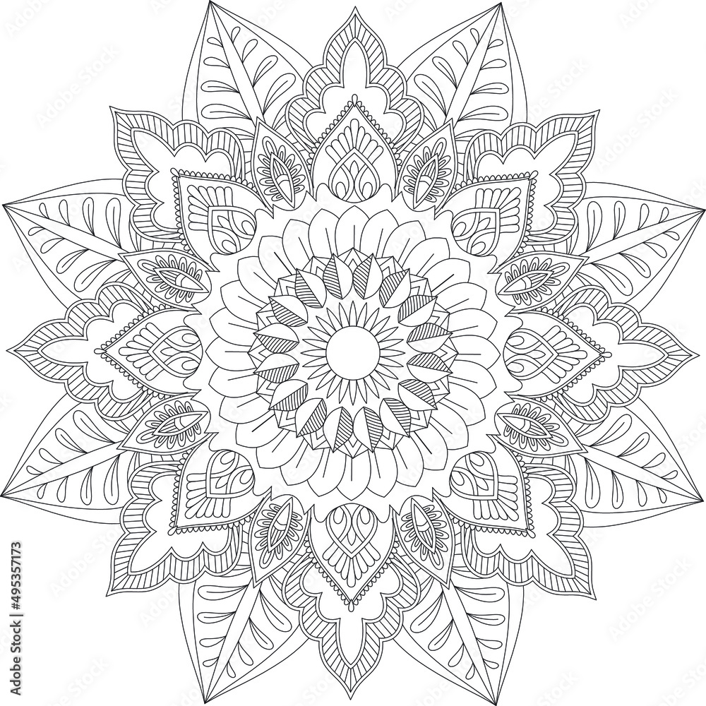 Fototapeta premium Mandala Coloring Page