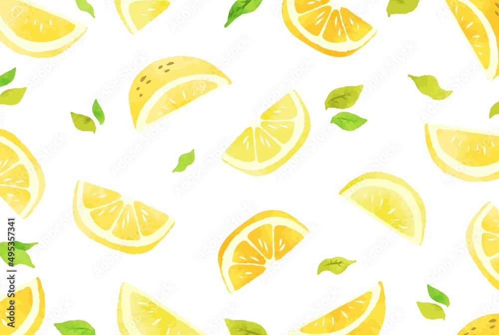 beautiful　watercolor　lemon　background　illustration