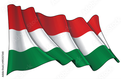 Photography Waving Flag of Hungary