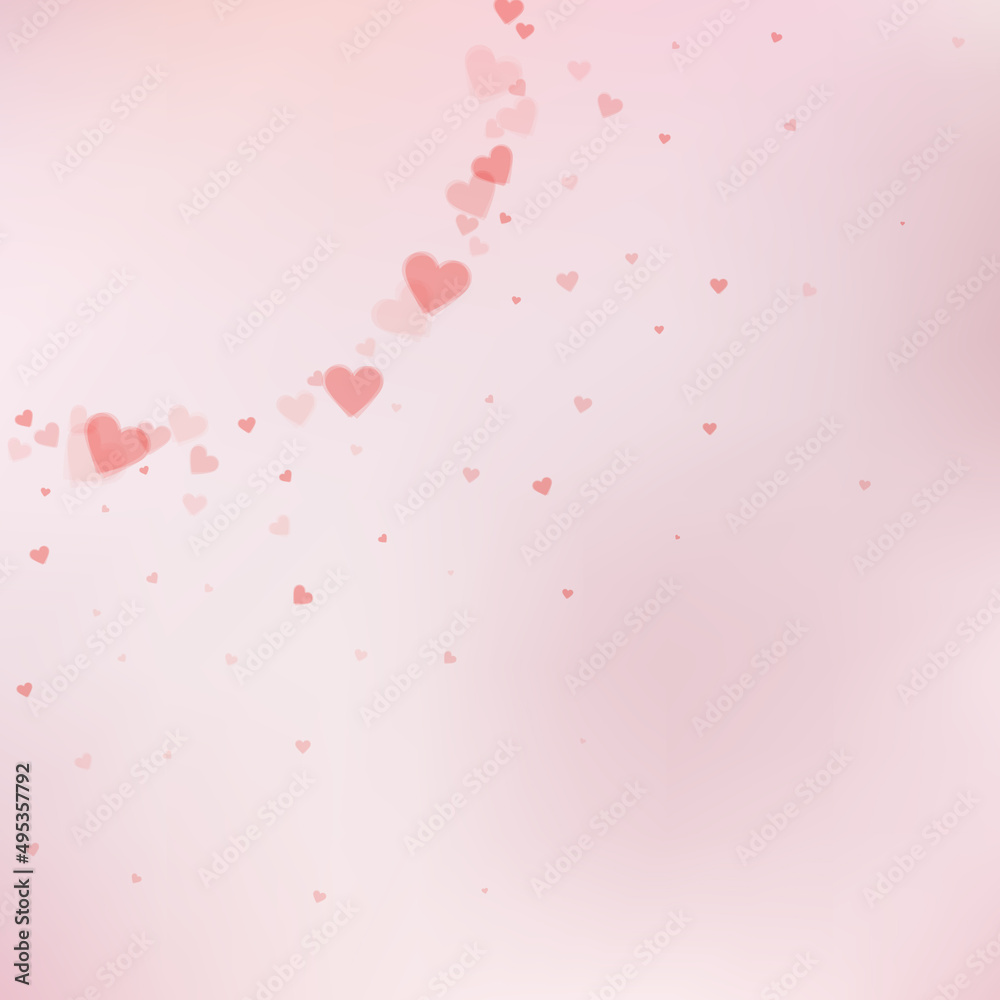 Red heart love confettis. Valentine's day corner p
