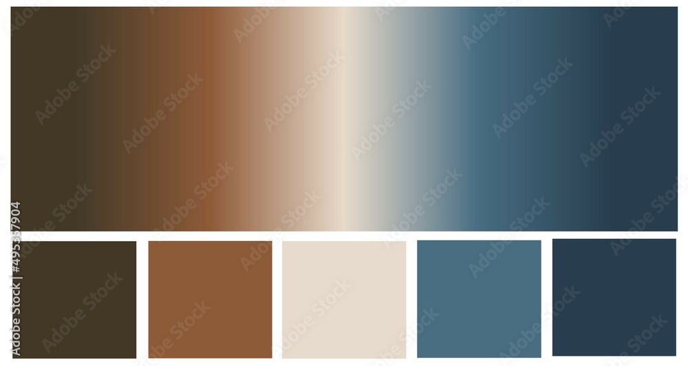 Color palette 2803. Shades of brown and gray-blue are in perfect harmony with light beige.