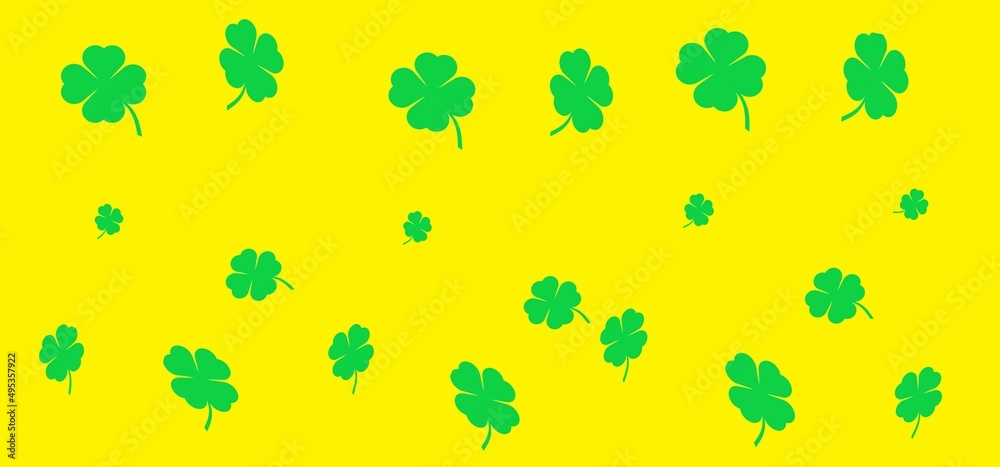 Green leaves on a yellow background. Green leaves on a yellow background.