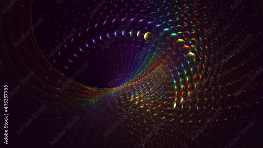 Fototapeta premium 3D rendering abstract multicolor technology fractal light background