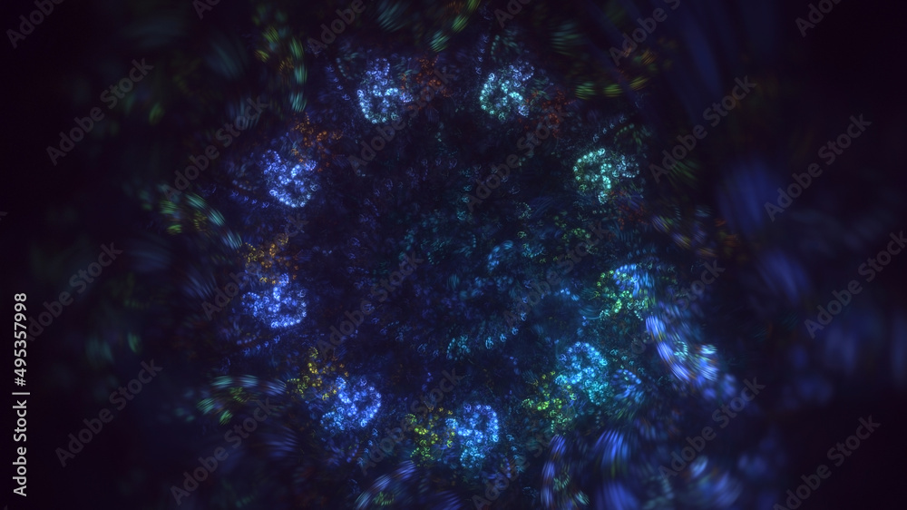 Fototapeta premium 3D rendering abstract circle light background