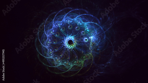 3D rendering abstract colorful fractal light background