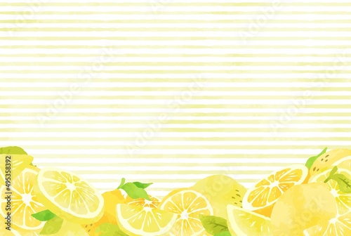 爽やかなレモンの背景イラスト