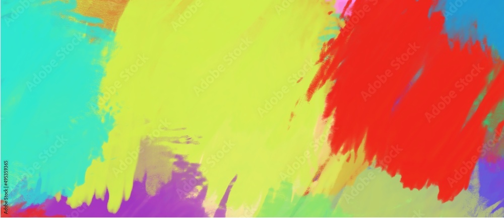 Abstract colorful background blue blue red yellow orange rainbow colors with hand drawn oil paint texture or grunge suitable for any print or website decoration	