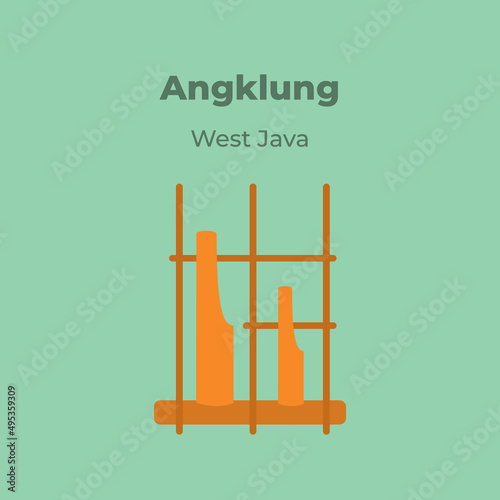 Angklung is traditional music instrument from West Java, Indonesia vector illustration photo