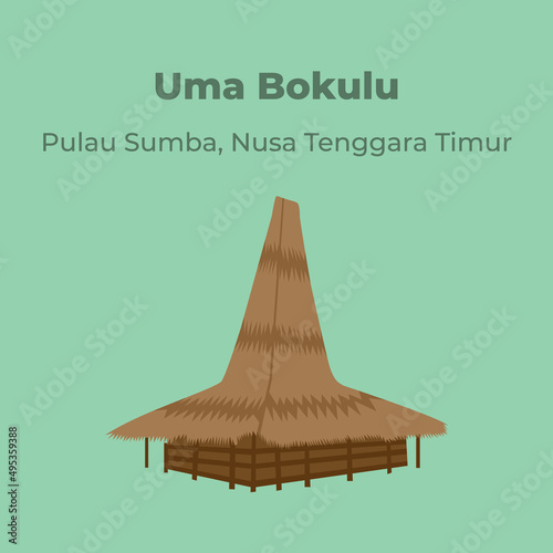 Uma Bokulu Traditional of Nusa Tenggara Timur Indonesia Vector Illustration photo