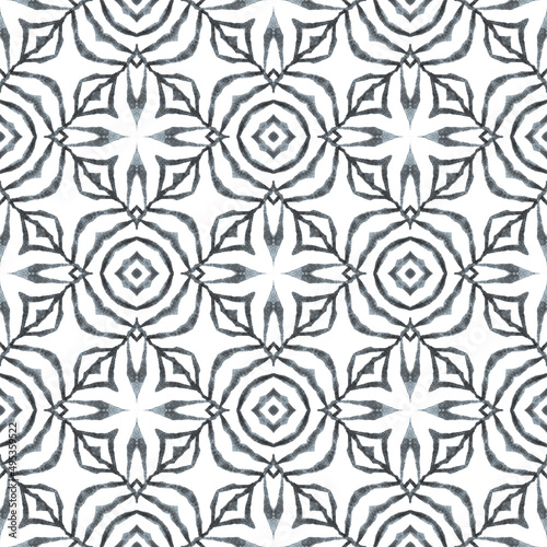 Tropical seamless pattern. Black and white