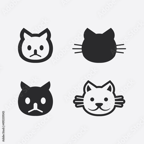 Fototapeta Naklejka Na Ścianę i Meble -  cat logo and vector animal icon footprint kitten calico logo dog symbol cartoon character sign illustration doodle design