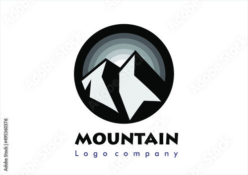 logo mountain  for company. simple luxury logo or icon in the wold. busines, background, banner, icon ilustration