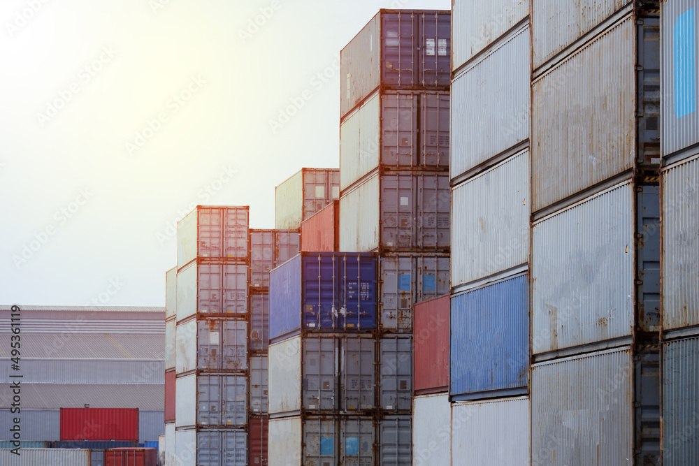 Fototapeta premium Container storage yard for the concept of export logistics