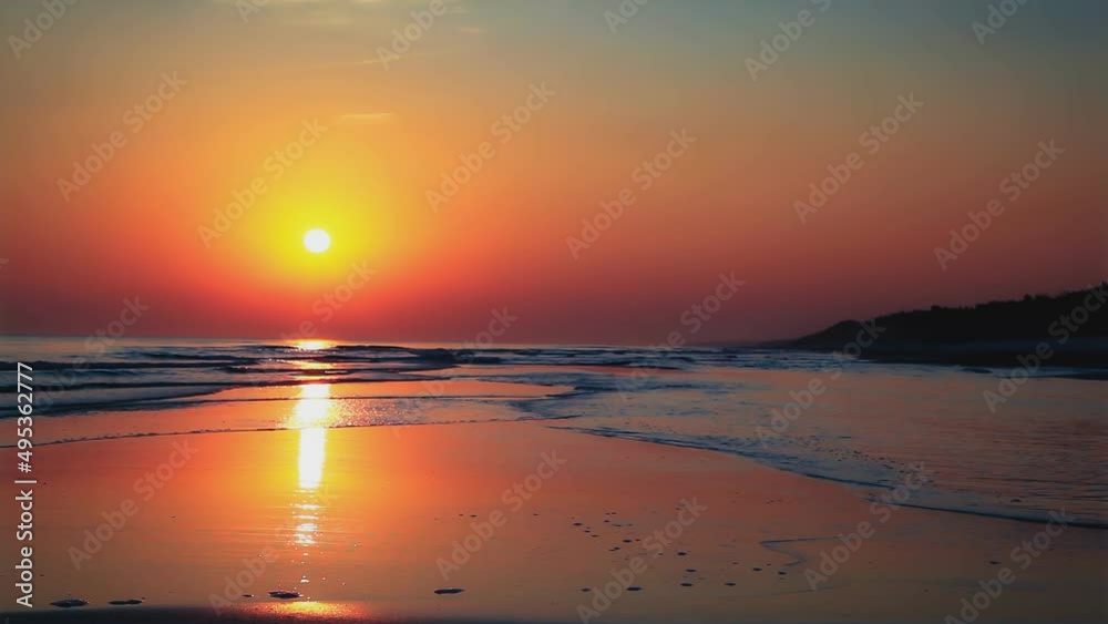 Sonnenuntergang um Strand - Endlosschleife 4k Sonnenuntergang um Strand - Endlosschleife 4k