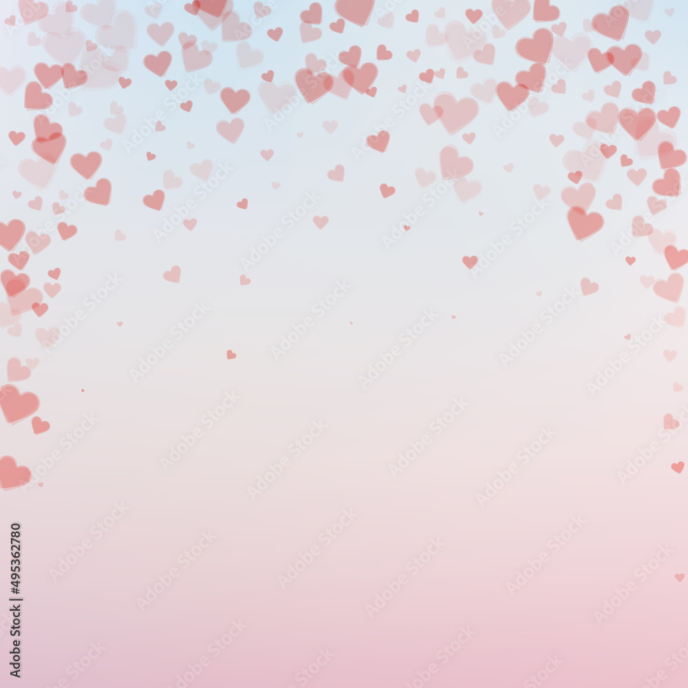 Red heart love confettis. Valentine's day falling Red heart love confettis. Valentine's day falling