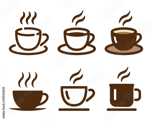 かわいいコーヒーカップのアイコンセット