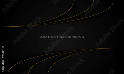 luxury background with wavy gold lines on top and bottom